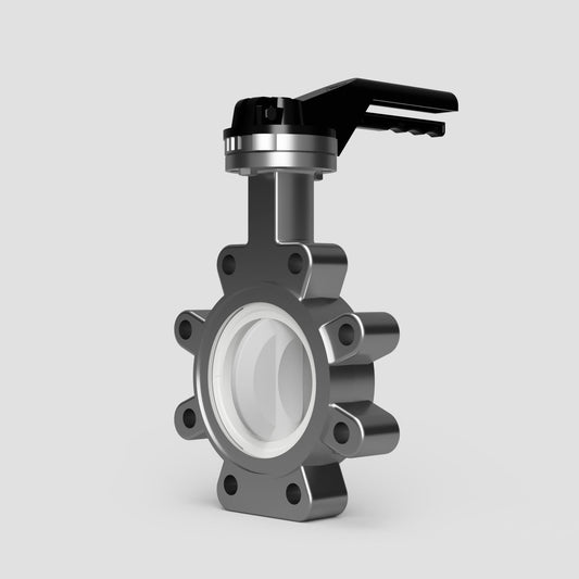 TTV PTFE Lined Lugged Stainless Steel Butterfly Valve