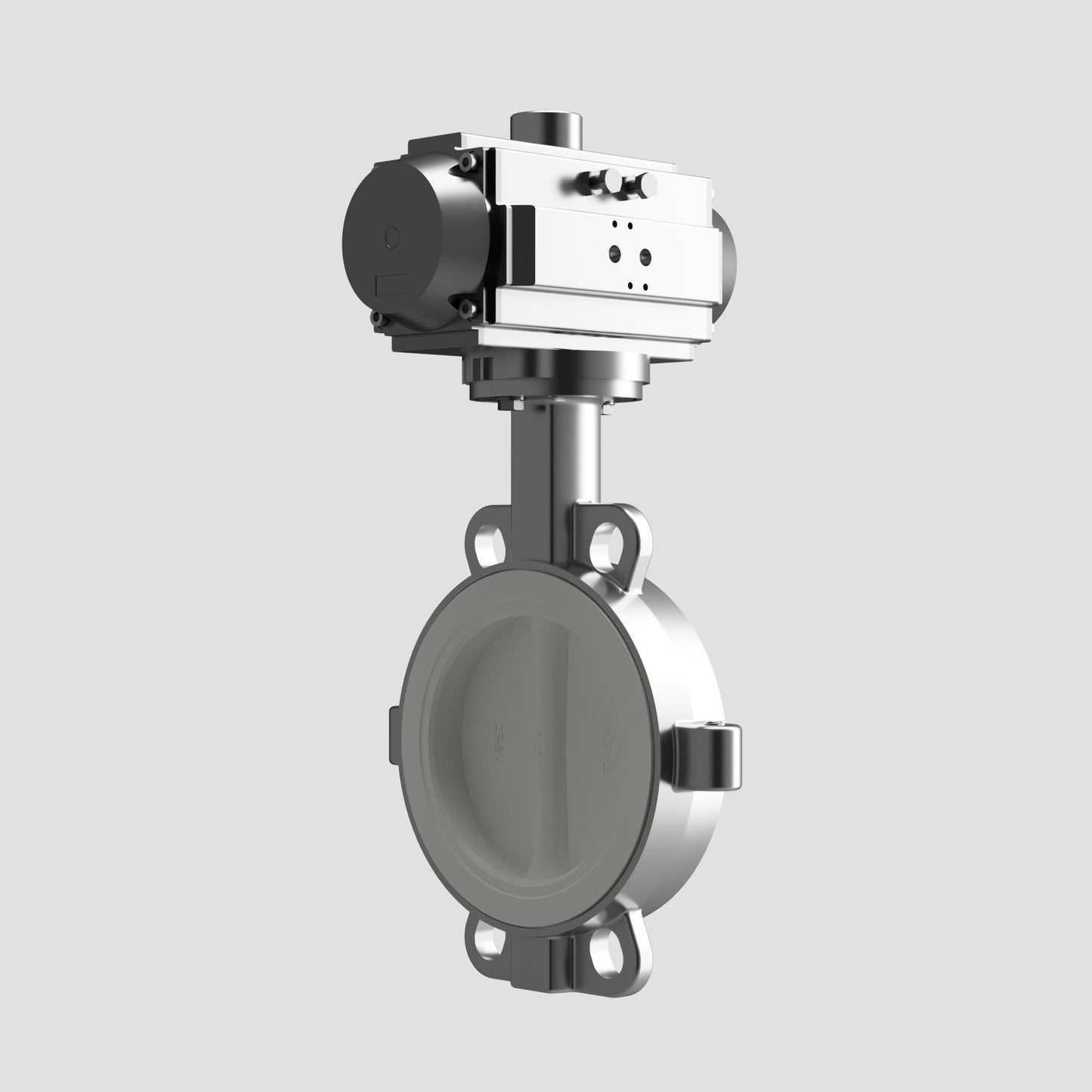 V-Tork Actuated Wafer PTFE Lined Stainless Steel Butterfly Valve