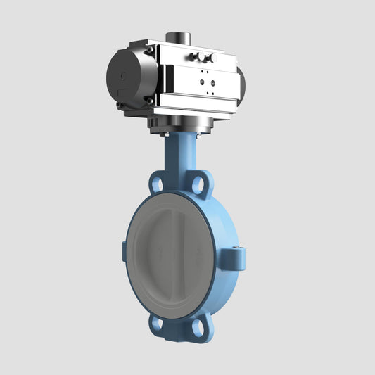 V-Tork Actuated Wafer PTFE Lined Butterfly Valve